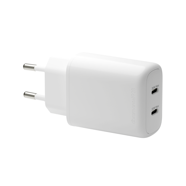 Dbramante1928 - Re-charge Pro - EU Väggladdare 2x USB-C 20W - Vit