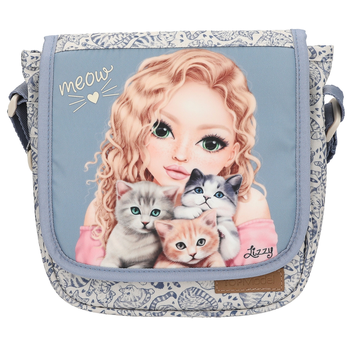 Topmodel - TOPModel Skulderveske CAT LOVE - Light Blue and Cream - Liten