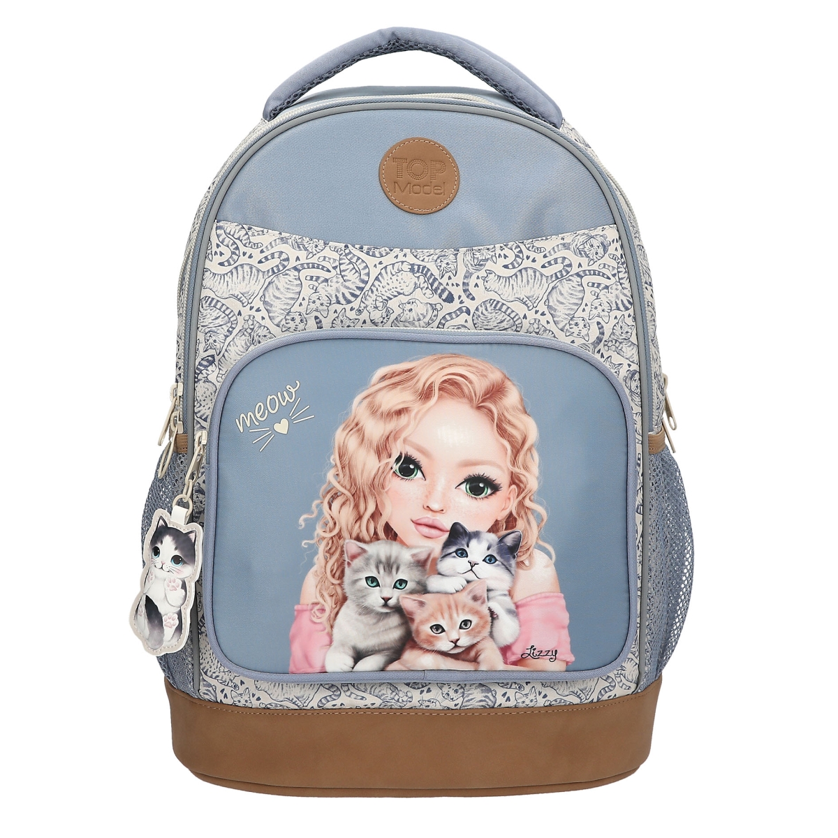 Topmodel - Skolesekk CAT LOVE - Light Blue and Cream