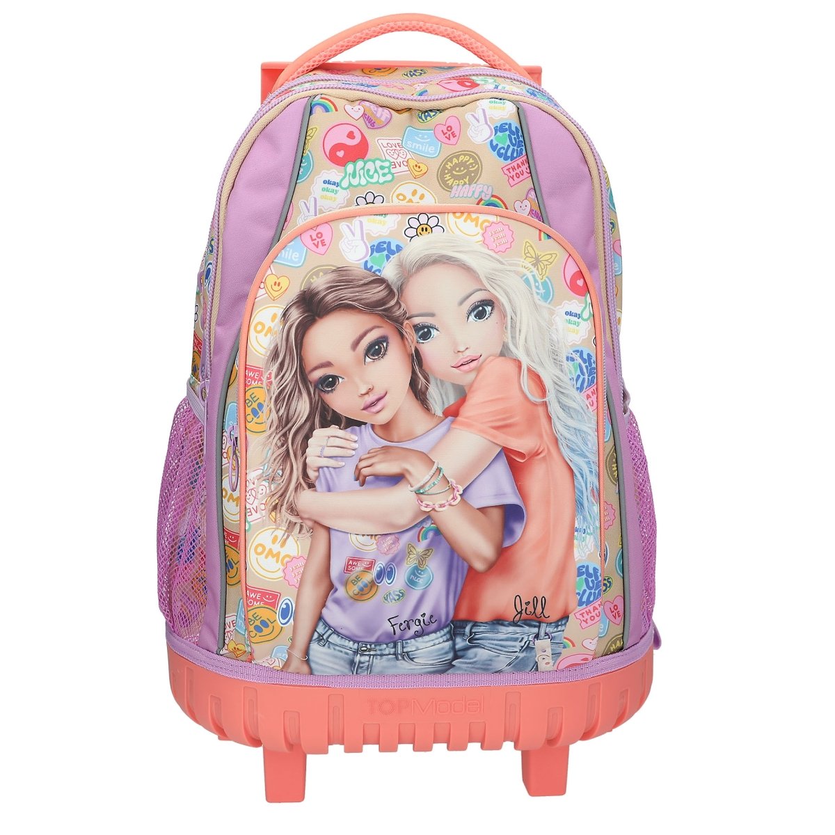 Topmodel - TOPModel Skolesekk Trolley GIRL POWER - Beige, Lilac, Coral - 34x24x50 cm