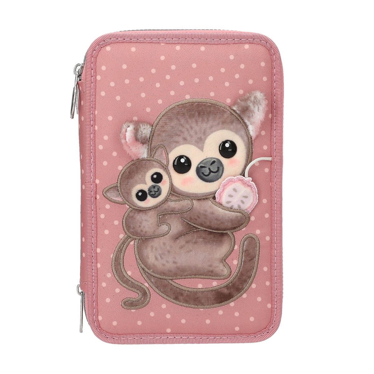 Topmodel - TOPModel Trippel Pennal JUICY med aper - Dusky Pink with Orange Dots