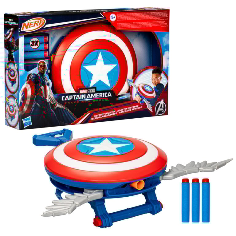 NERF Marvel Captain America Brave New World Skyshot Blaster