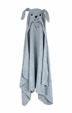 Filibabba - Hare hooded towel - Blå - 0-60 m