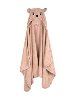 Filibabba - Bear Hooded Towel - Lyserød - 0-60 m