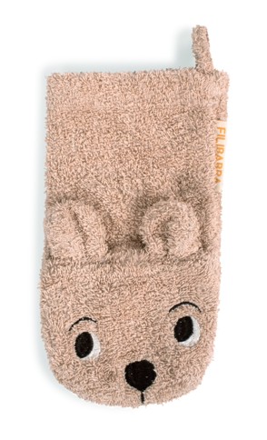 Filibabba - Bear Baby Bath Mitt - Lyserød - 12-48 m