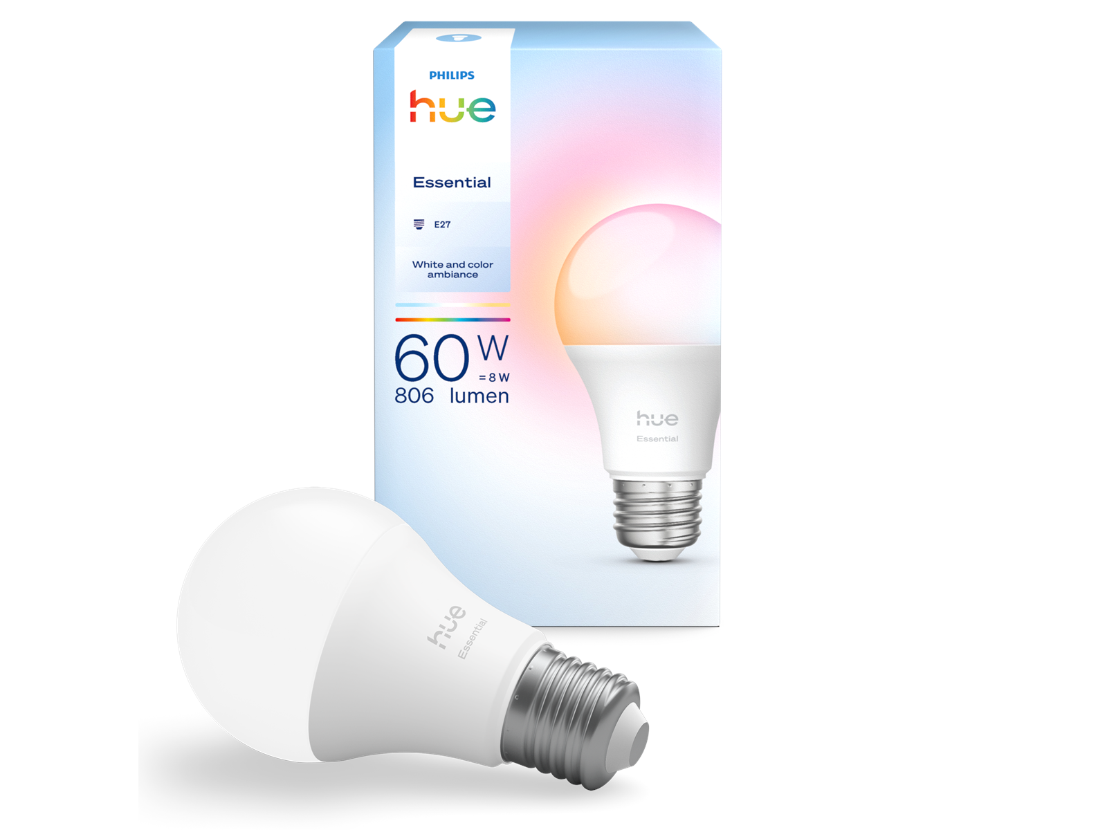 Philips Hue Essential A60 – E27 White Ambiance Pære – 806 lm – 8W