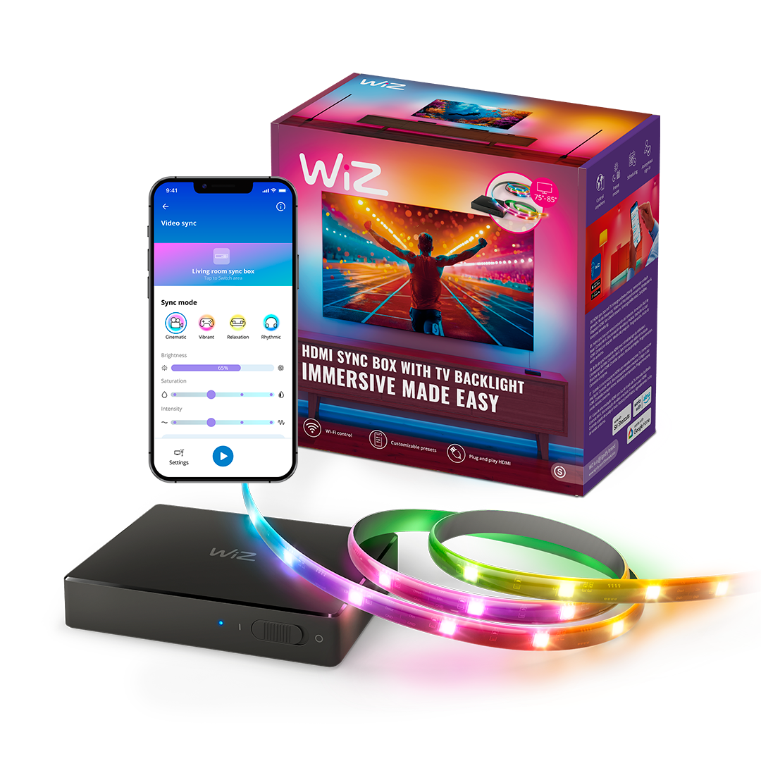 WiZ HDMI sync box med TV lightstrip 75"-85"