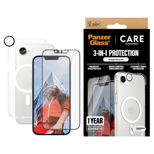 CARE by PanzerGlass - Flagship 3-in-1 - iPhone 16e - Bundle