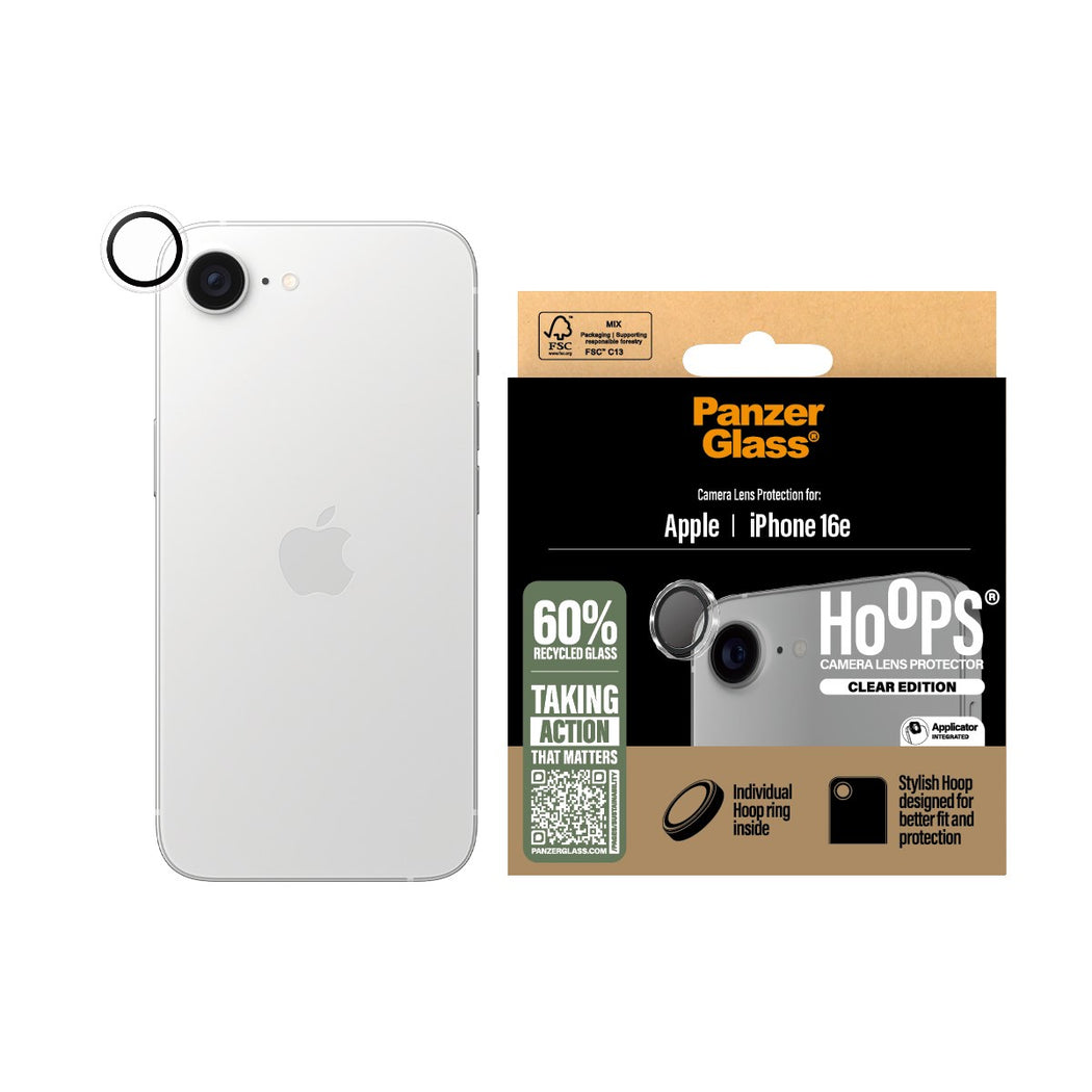 PanzerGlass iPhone 16e Hoops Linsebeskytter (gjennomsiktig)