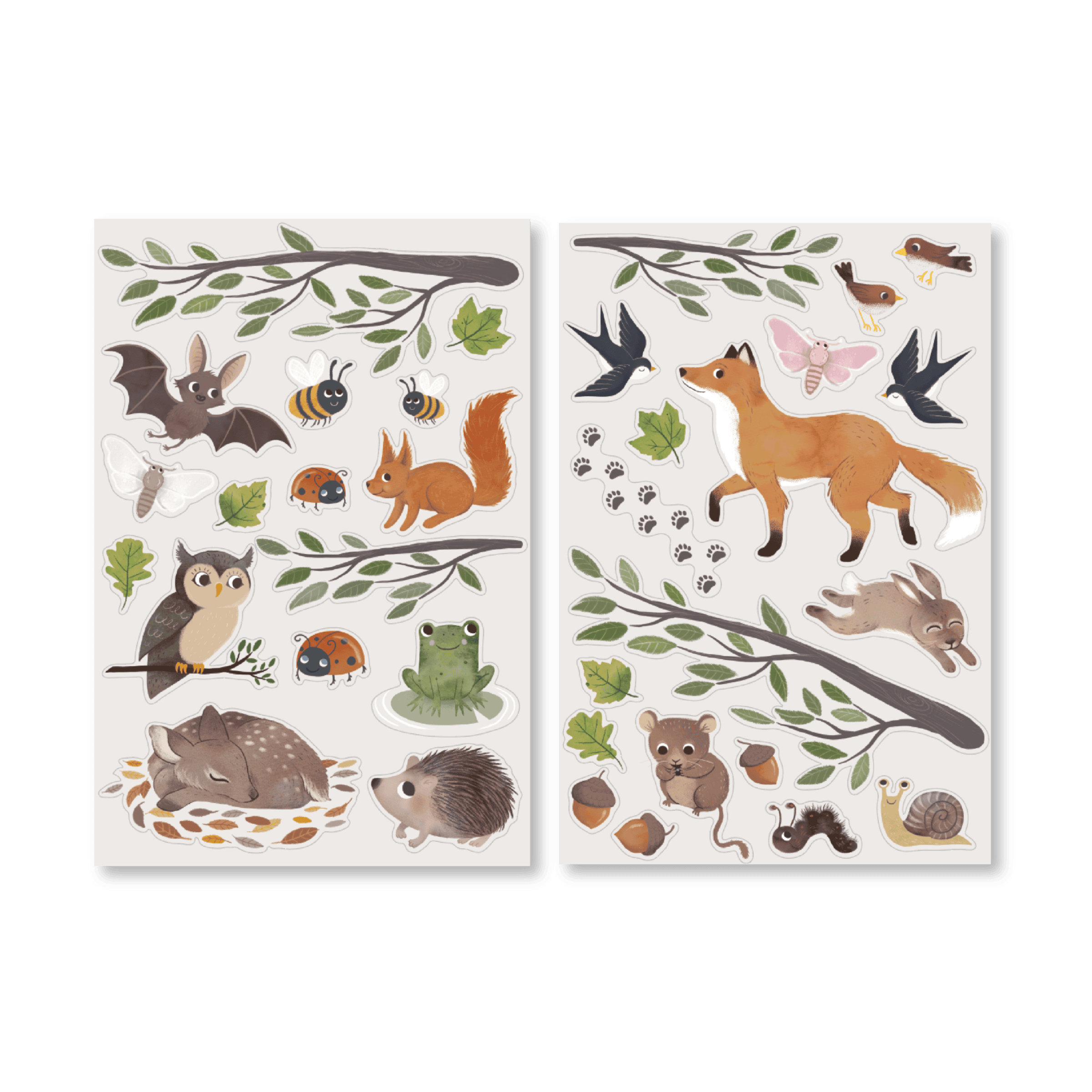 Filibabba - Skovens dyr Wallstickers - Flerfarvet - 12-48 M