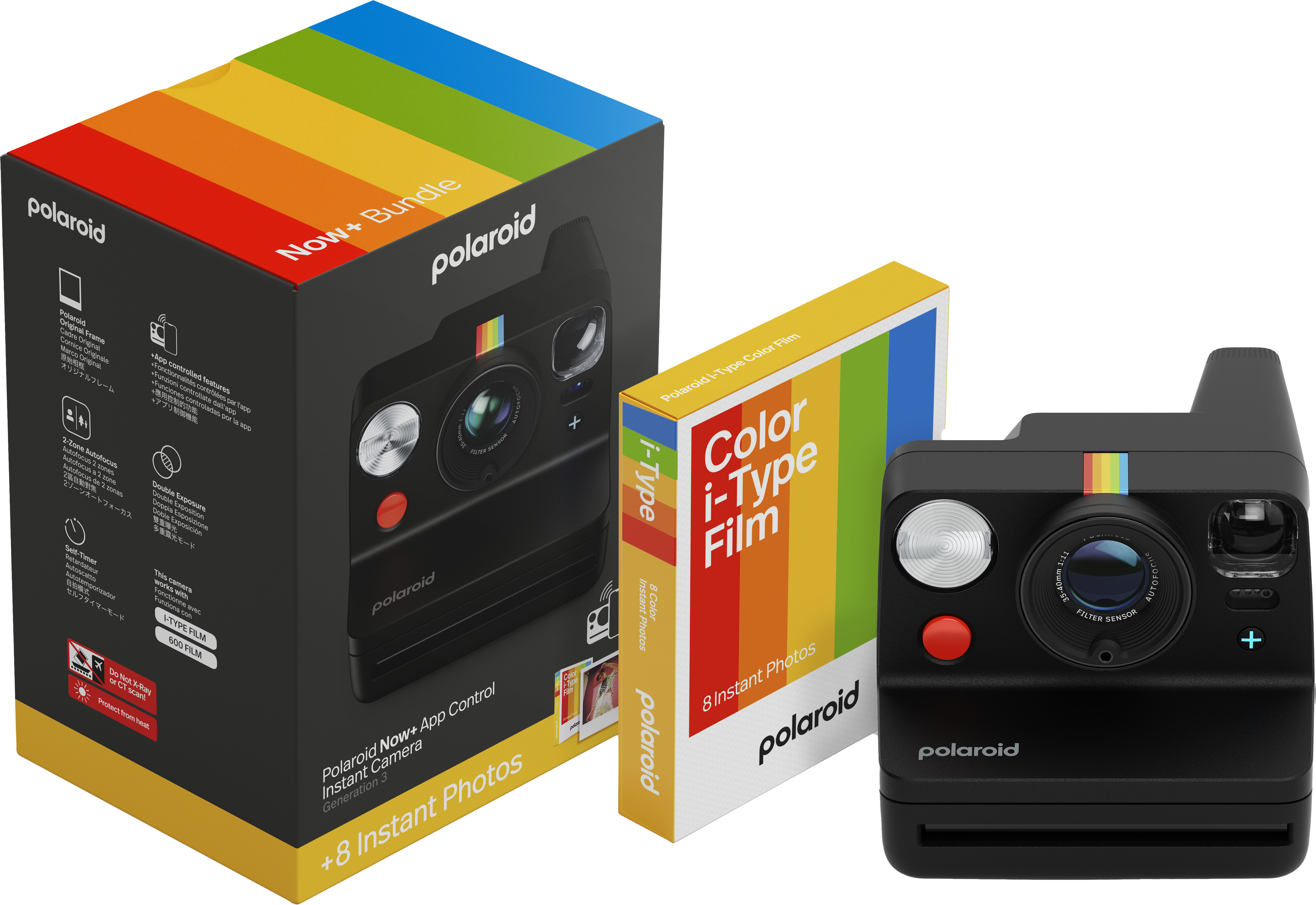 Polaroid - Now+ Gen 3 Black - bundle with Color Film (8 photos)