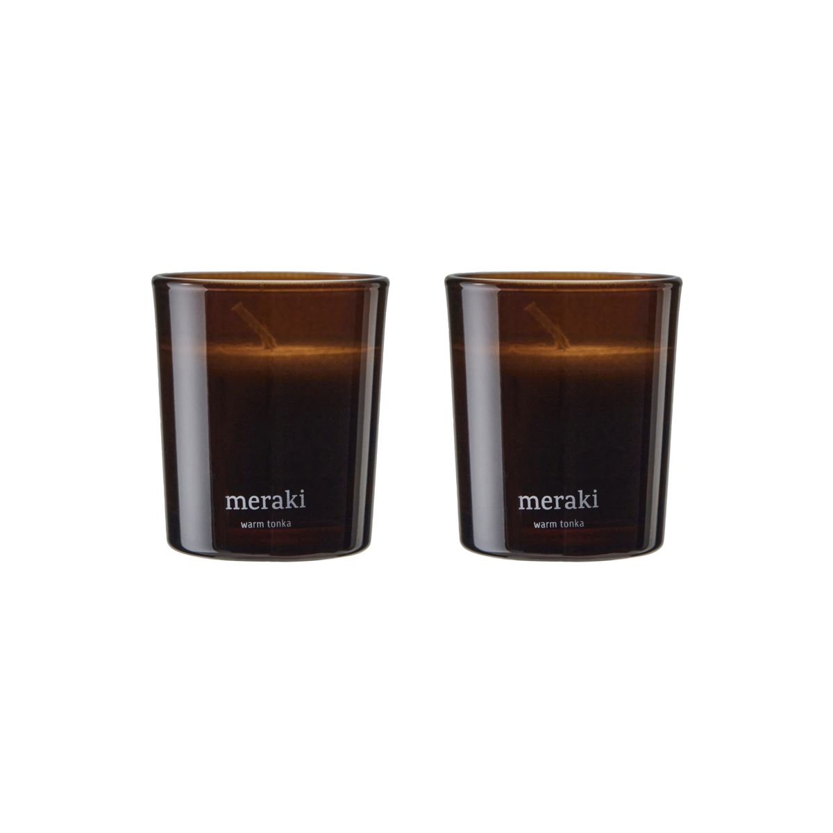 Meraki - Duftlys warm tonka 7x6 cm brun