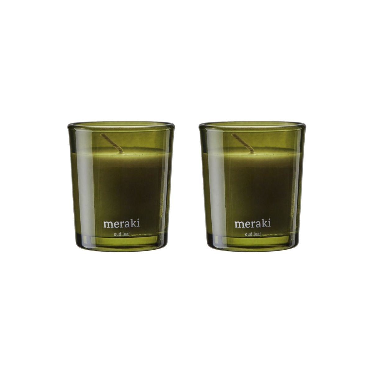 Meraki - Geurkaars, Oud leaf - Green - h: 7 cm, dia: 6 cm