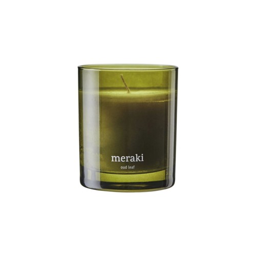 Meraki - Doftljus, Oud leaf - h: 9.5 cm, dia: 8 cm