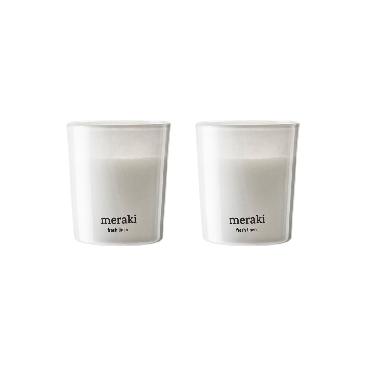 Meraki - Geurkaars, Fresh Linen - h: 7 cm, dia: 6 cm