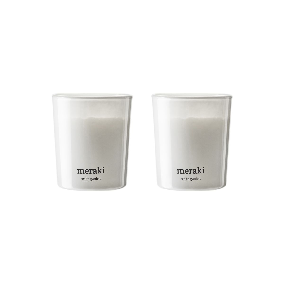 Meraki - White Garden duftlys 7x6 cm hvit