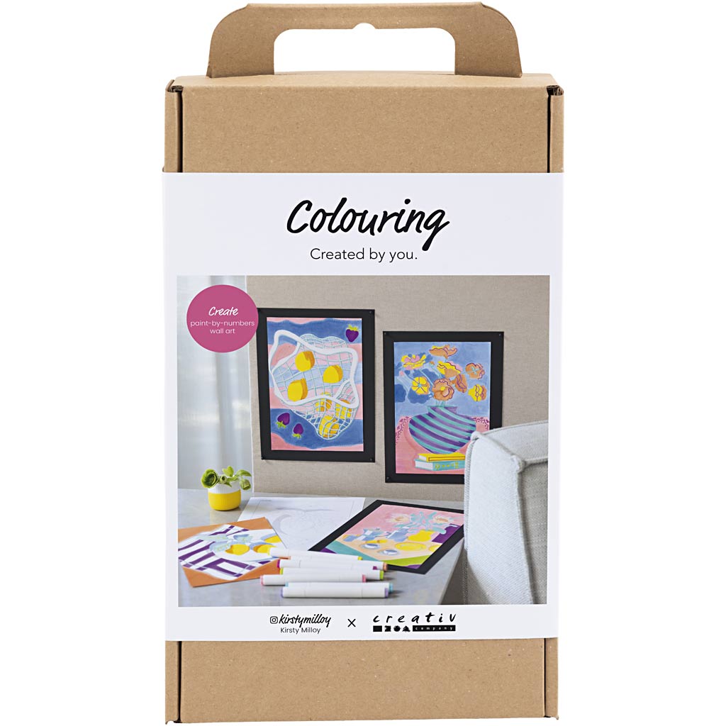 Creativ - DIY Kit Fargelegging, Mal etter tall, tusjer, 1 pk. - ()