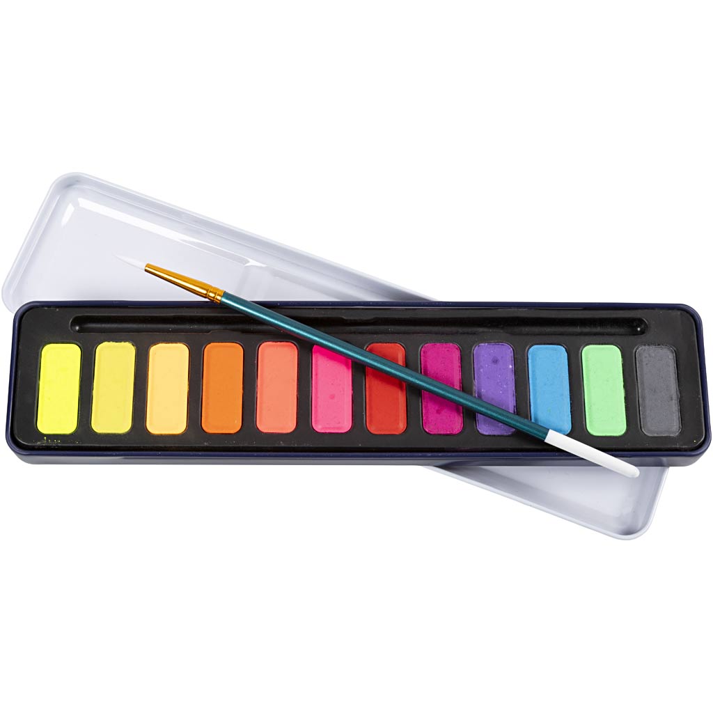 Colortime - Akvarellsett, pastellfarger, 12farge/ 1 pk. - ()