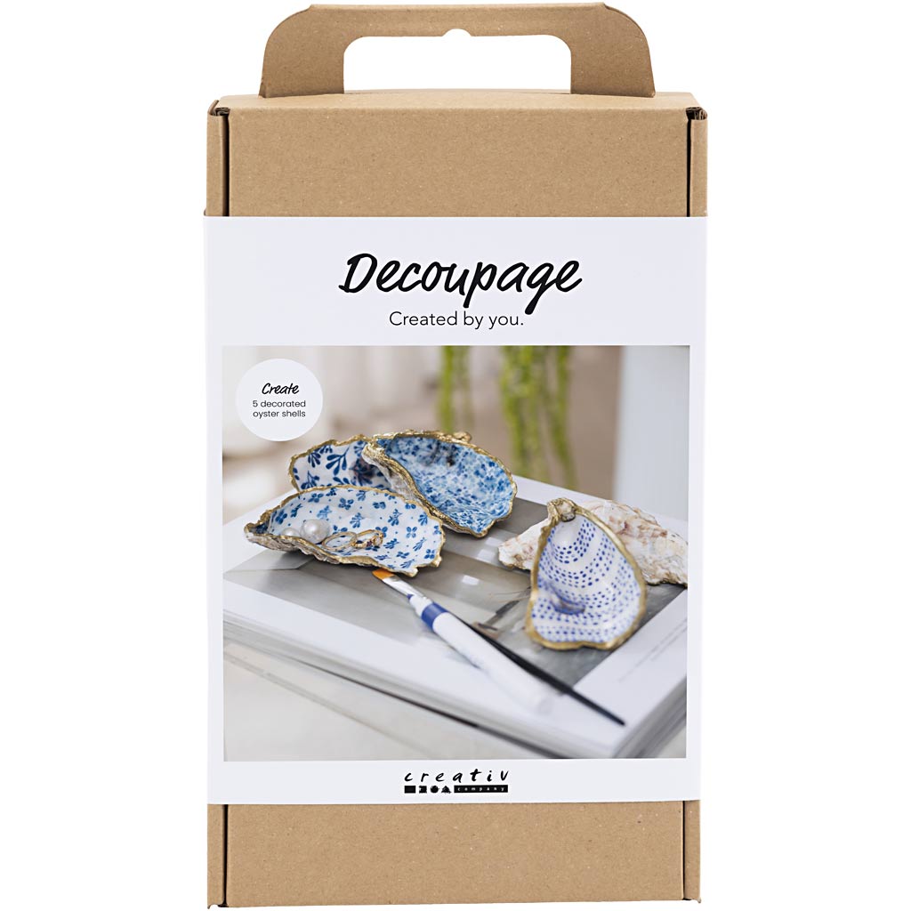 Creativ - DIY Kit Decoupage,Østersskjell, blå, 1 pk. - ()