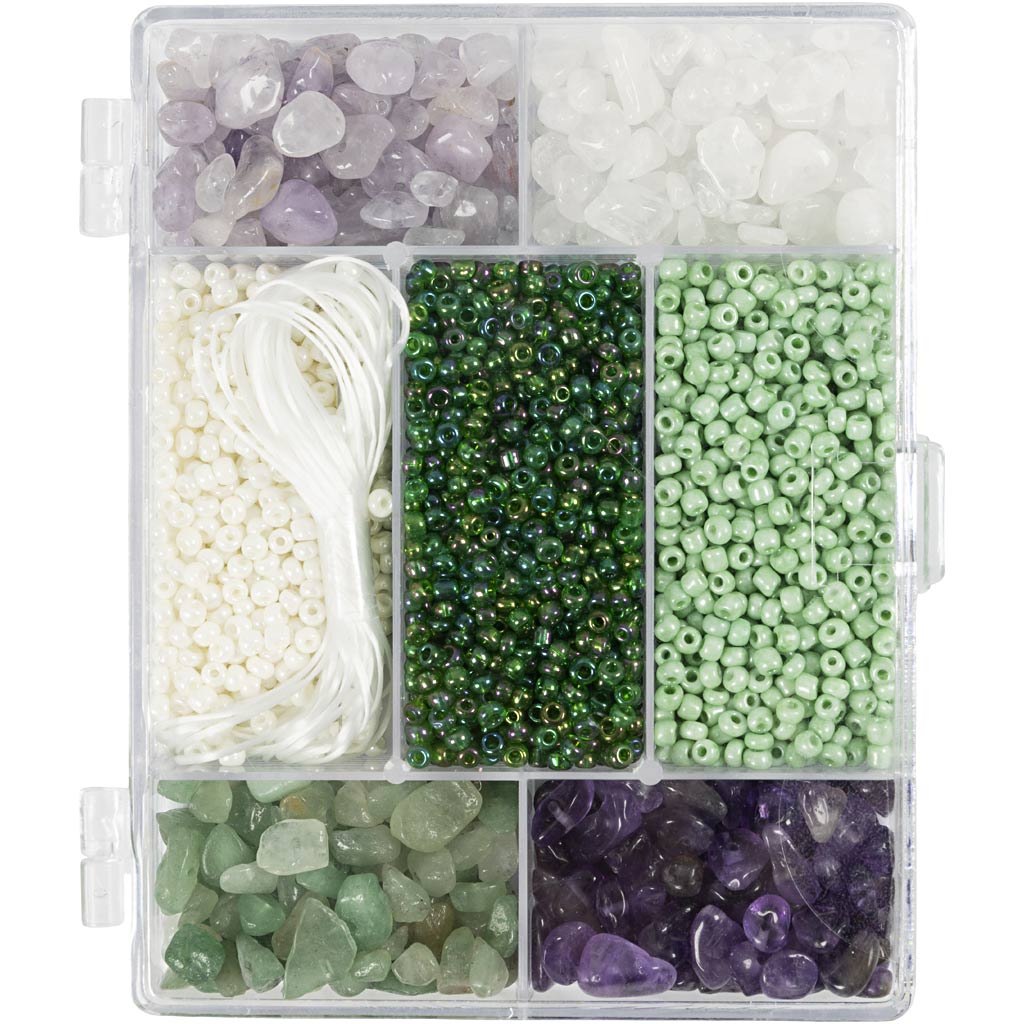Creativ - DIY Mix Smykker, Krystaller, str. 2,6-10 mm, hullstr. 0,8-1,2 mm, assorteret farger, 1 pk.