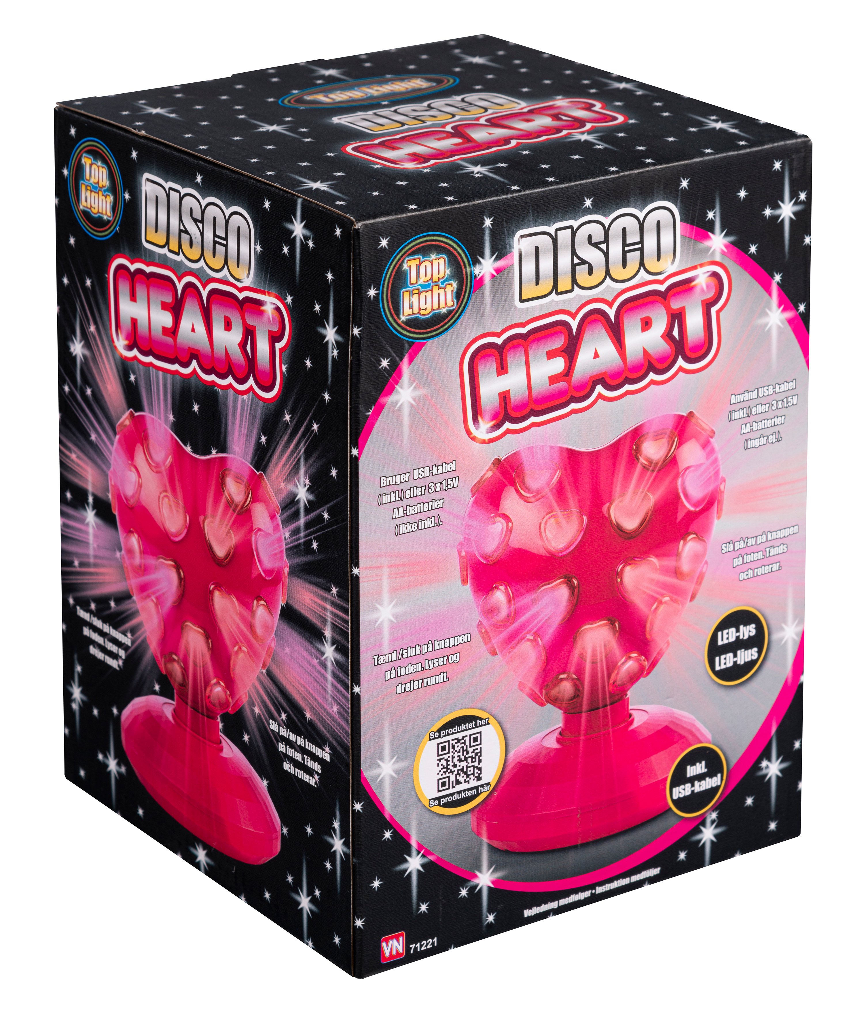 3-2-6 - Heart Disco ball with LED light (71221)