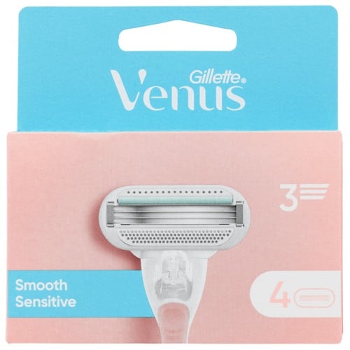 Venus - Smooth Sensitive rakblad - Rosa/Vit - 4 st