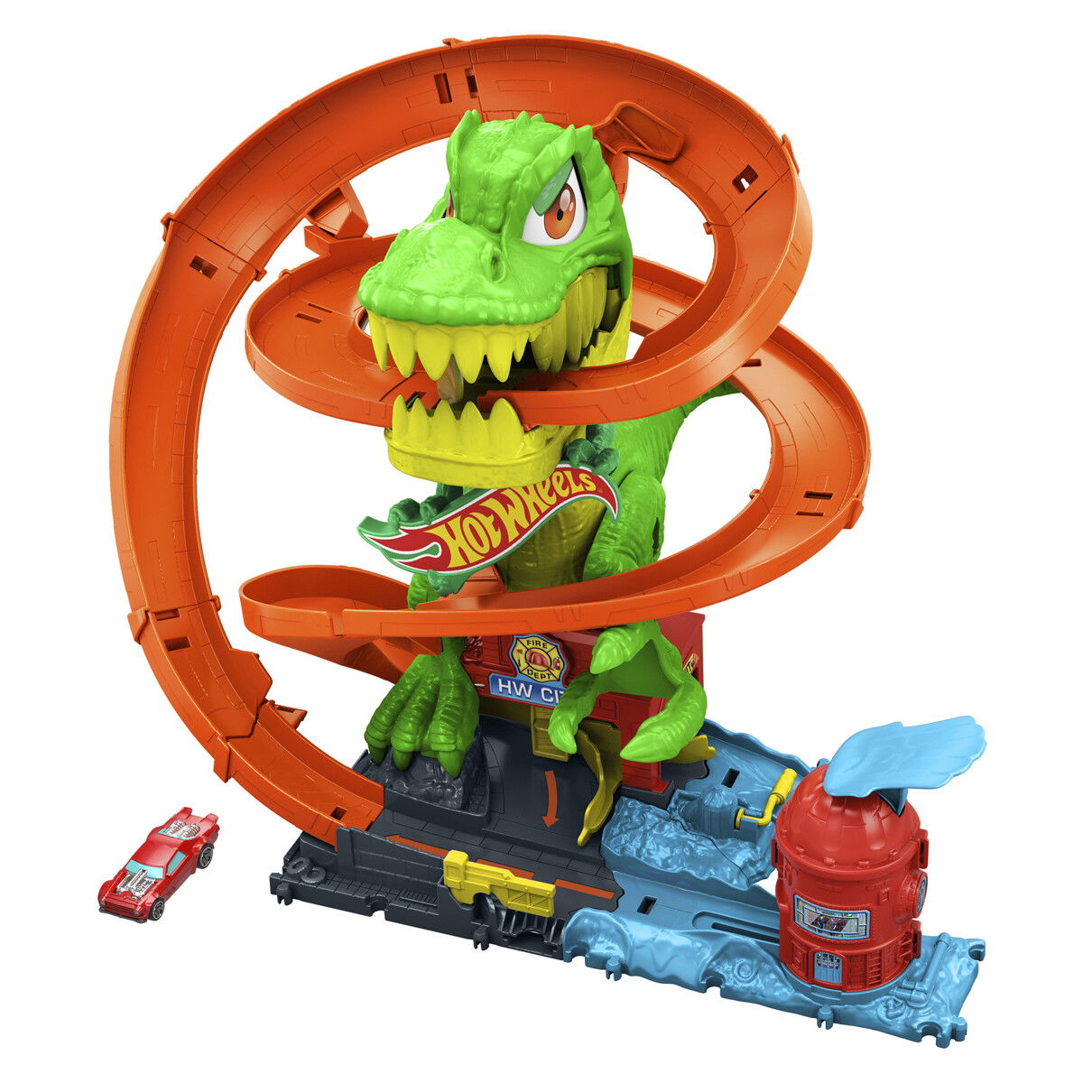 Hot Wheels - Hot Wheels City T-Rex Brannstasjon - (965-2502)
