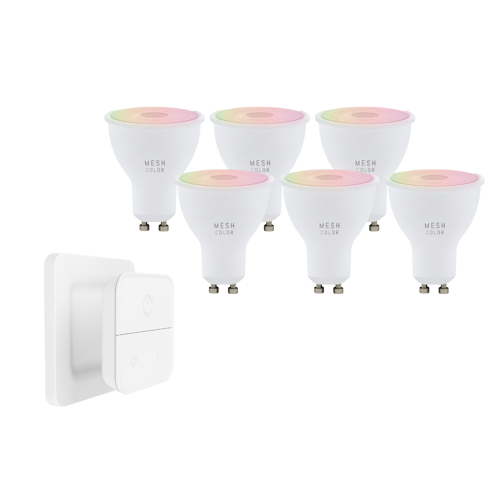 EGLO - 6x Connect-Z GU10 RGB + TW Smart Lampa med Strömbrytare - Bundle