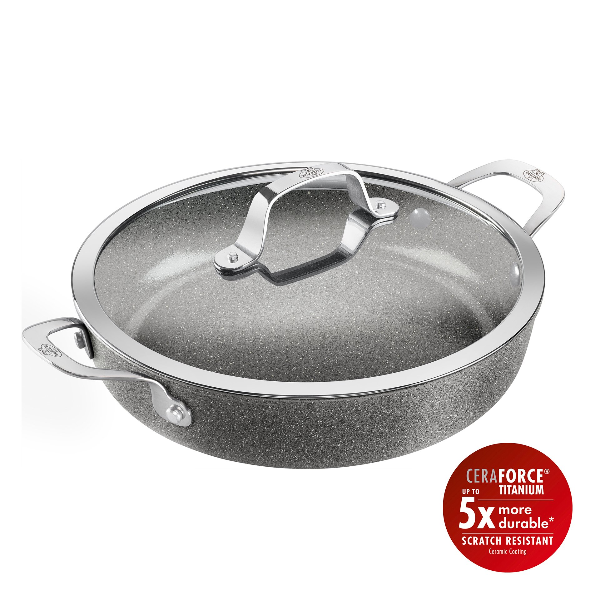 Ballarini Salina Ceramic Granit serveringspanne med glasslokk 28 cm