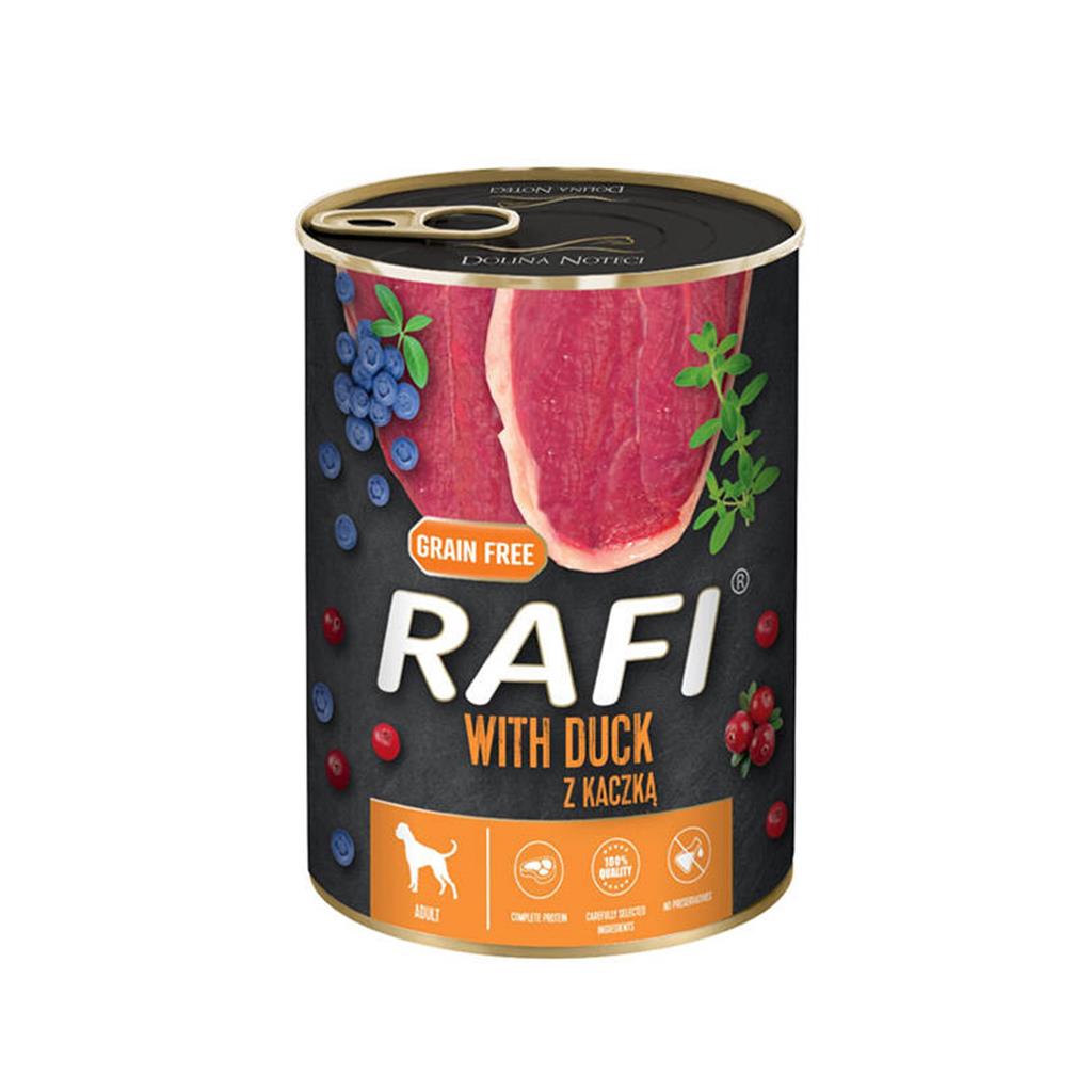 Rafi - Hundefoder And - Blåbær & Tranebær 400g - vådfoder til hund