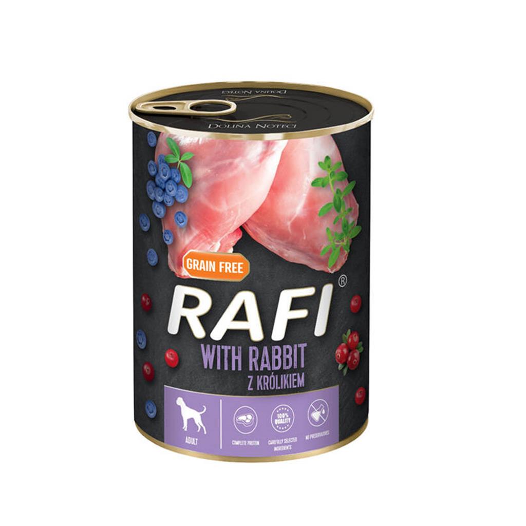 Rafi - Hundefoder Kanin - Blåbær & Tranebær - 400g - Dåsefoder