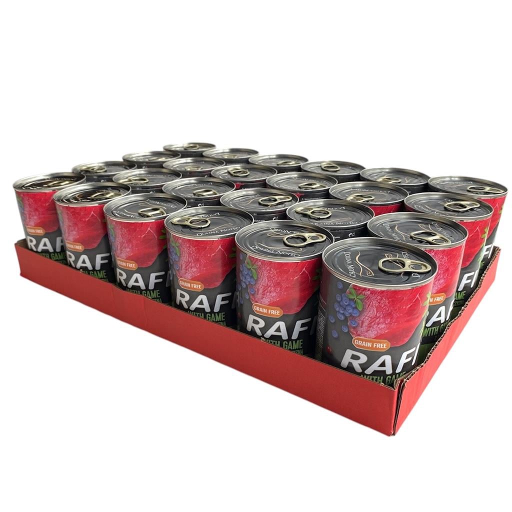 Rafi - 24x Hundefoder Vildt, Blåbær & Tranebær 400g - vådfoder til hund