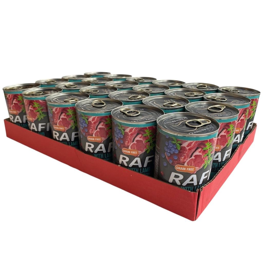 Rafi - 24x Hvalpefoder Lam, Blåbær & Tranebær 400g - Bundle