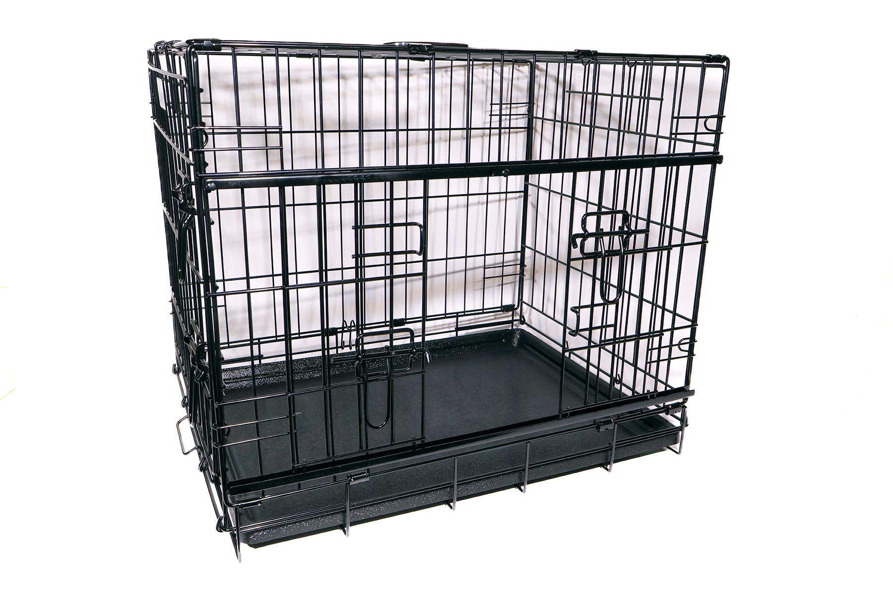 Active canis - Premium Hundebur med skydedør  - Sort - 91 x 61 x 67