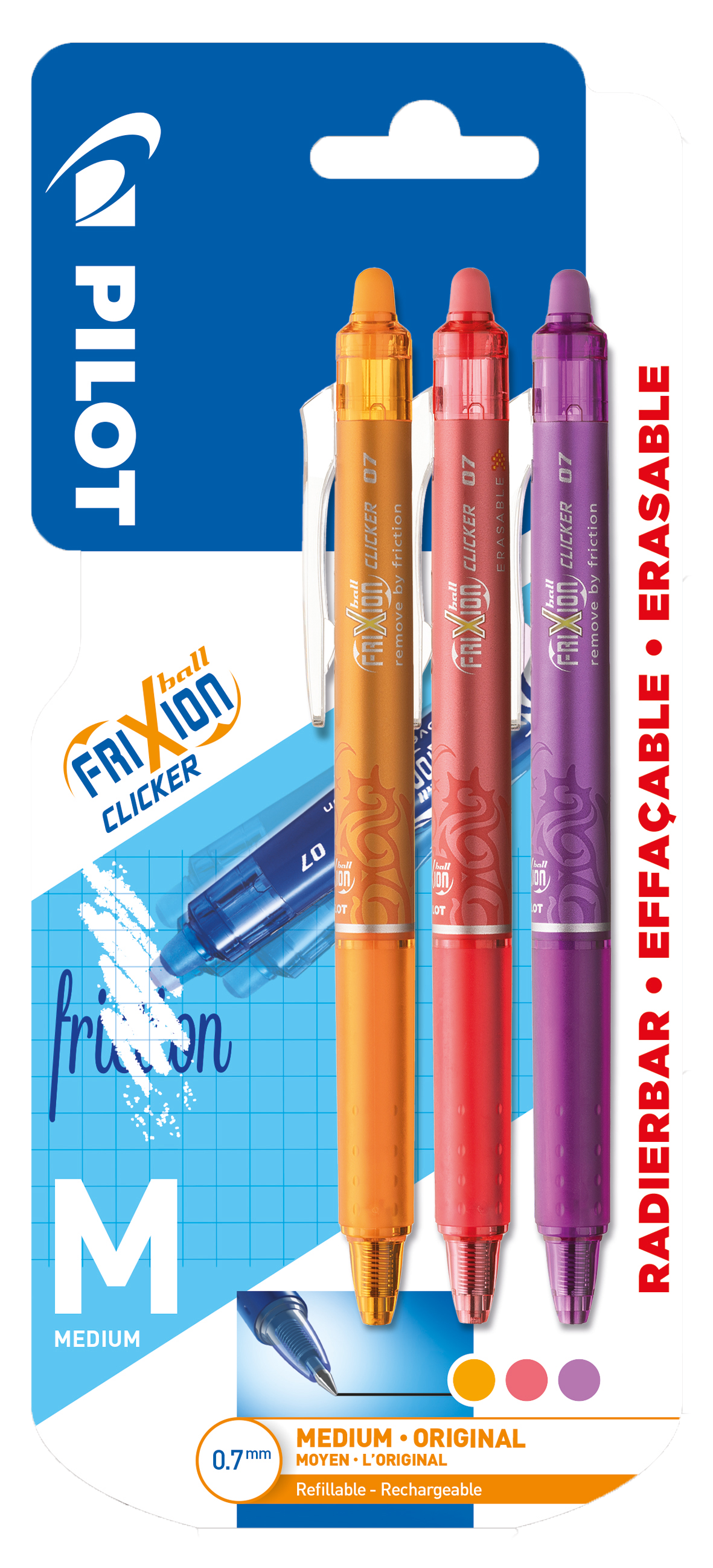 Pilot - FriXion Clicker 0.7– (Pack of 3)