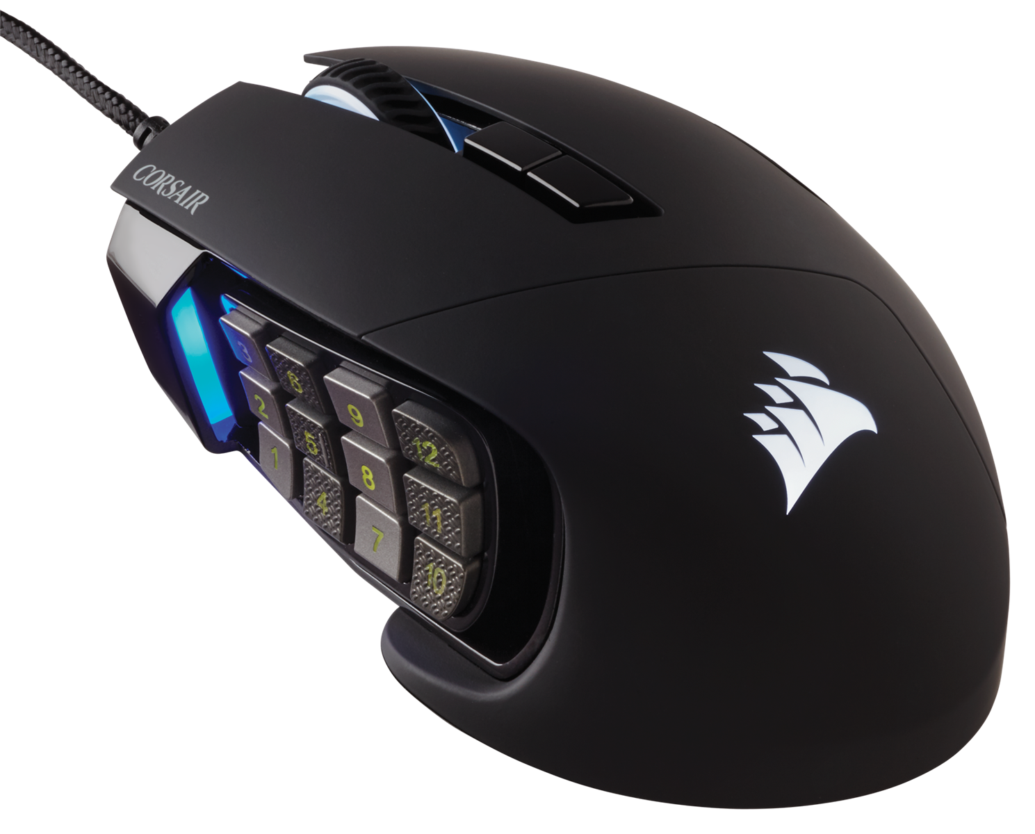 Corsair SCIMITAR RGB ELITE MMO - Svart - Gaming mus - Optisk - 17 - Svart med RGB-lys