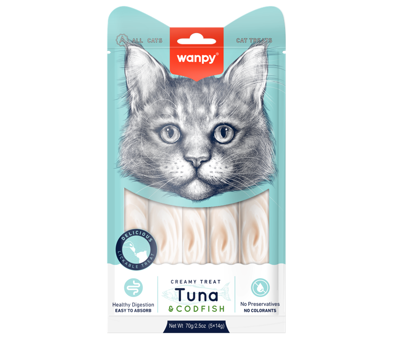 wanpy - Wanpy Creamy Lickable - Tun & Torsk 70g (5x14g) - 70g (5x14g)