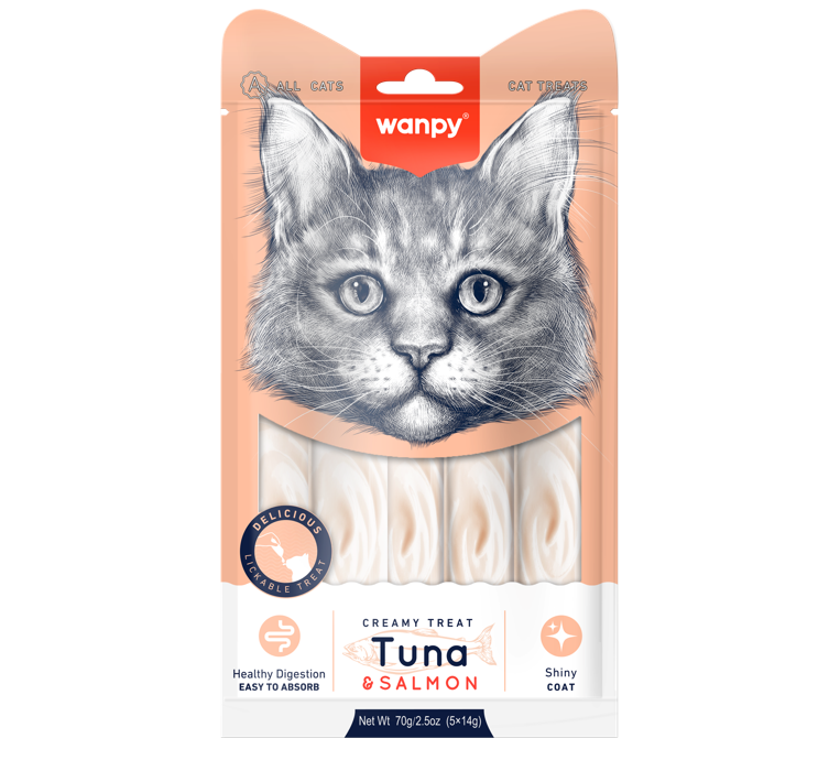 wanpy - Wanpy Creamy Lickable Treat - Tun & Laks 70g (5x14g) - 70g (5x14g)