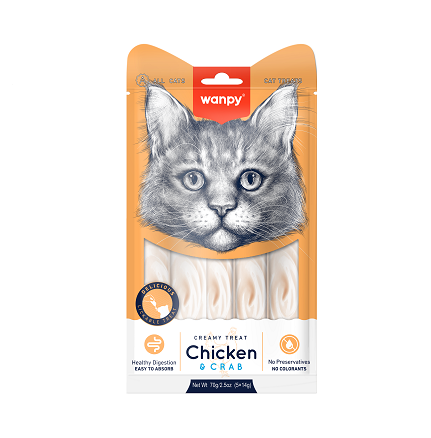 wanpy - Wanpy Creamy Lickable Treat - Kylling & Krabbe 70g (5x14g) - 70g (5x14g)