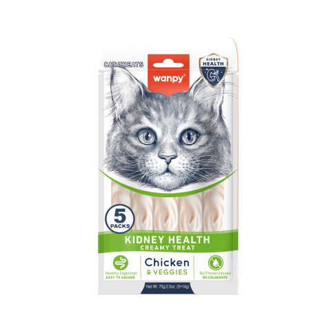 wanpy - Wanpy Functional Creamy Lickable Treat Kidney Health - Kylling & Grøntsager 70g (5x14g) - 70g (5x14g)