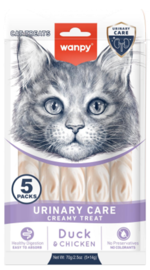 wanpy - Wanpy Functional Creamy Lickable Treat Urinary Care - And & Kylling 70g (5x14g) - 70g (5x14g)