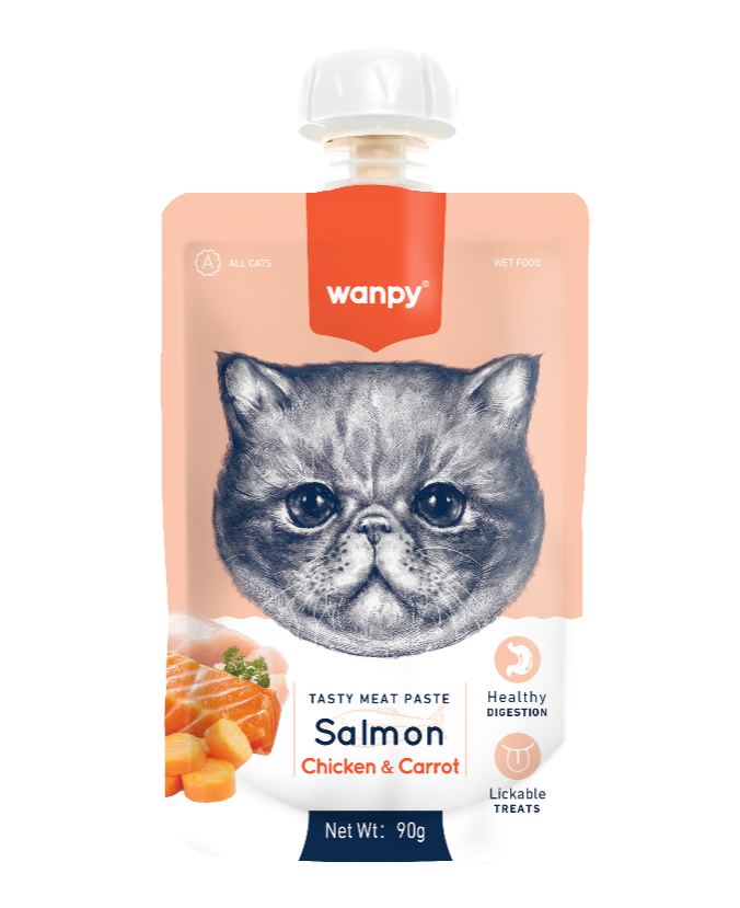 wanpy - Wanpy Cat Tasty Meat Paste - Salmon with Chicken & Carrot 90g - 90g