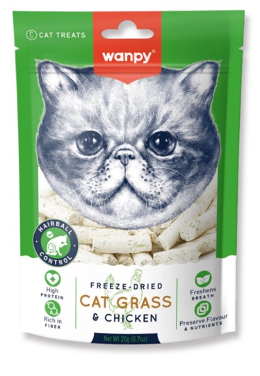 wanpy - Wanpy Freeze Dried Treat - Kattegræs & Kylling 20g - 20g