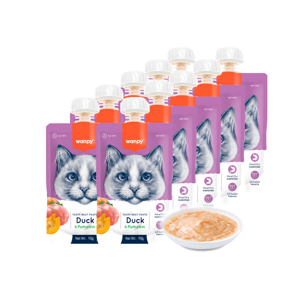 wanpy - 10 xTasty Meat Paste - Duck & Pumpkin 90g - 900gr totalt