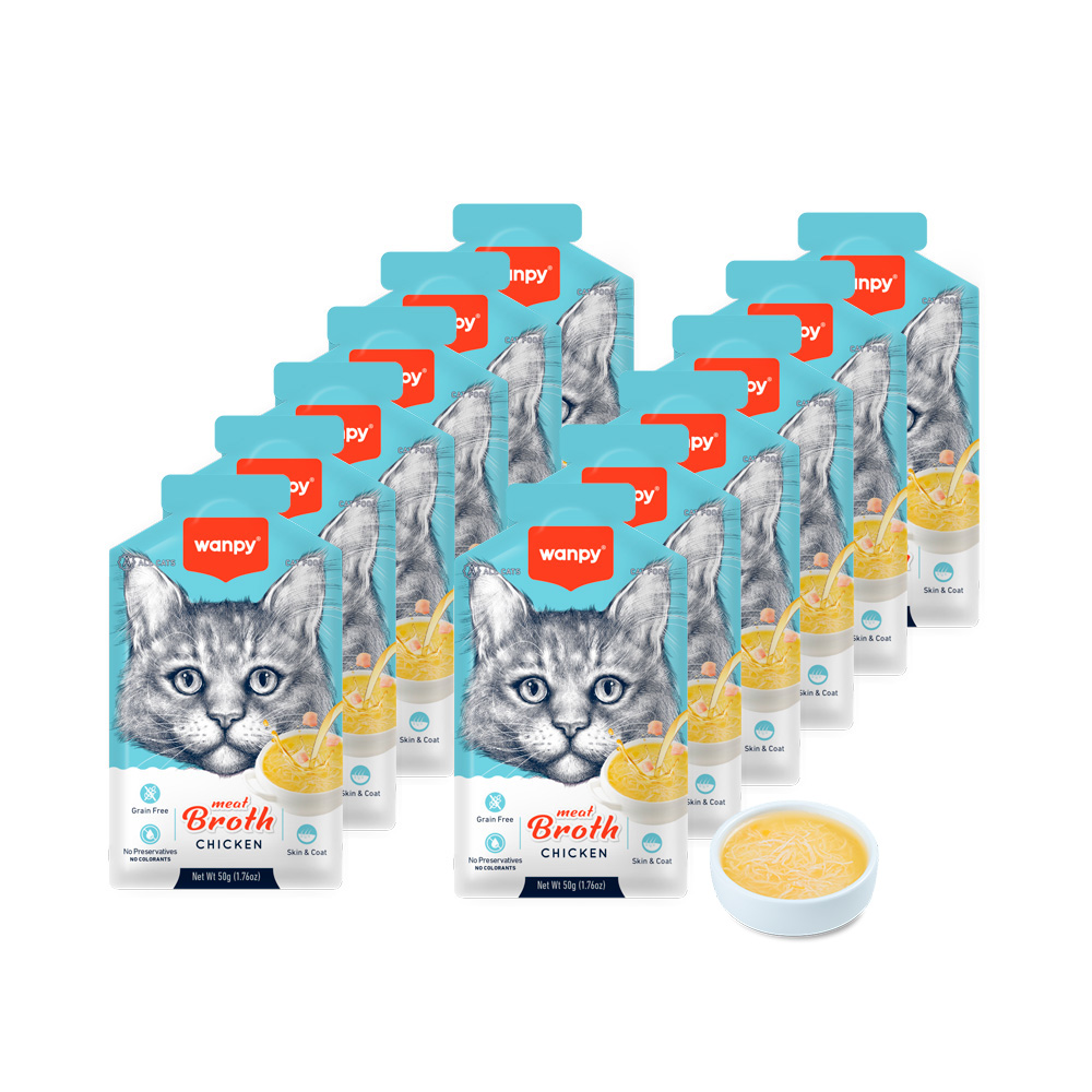 wanpy - 12 x Meat Broth Chicken 50g - 600gr totalt
