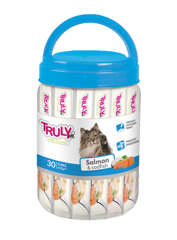 Truly - Creamy Lickable med Laks og Torsk - 420g