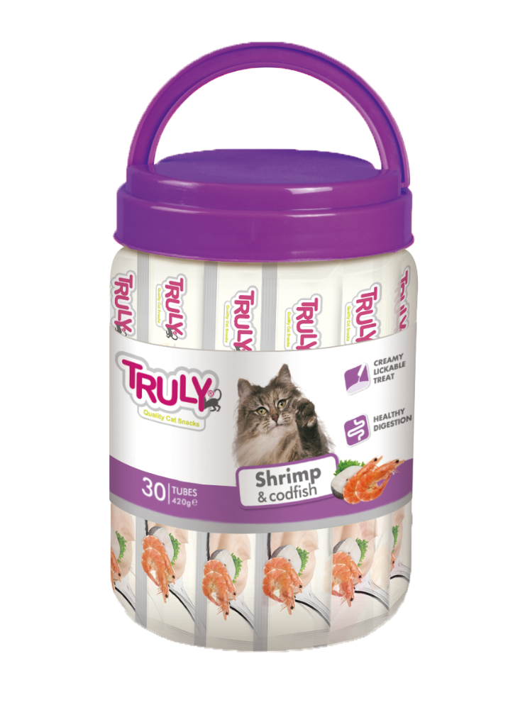 Truly - Creamy Lickable med Rejer og Torsk - 420g