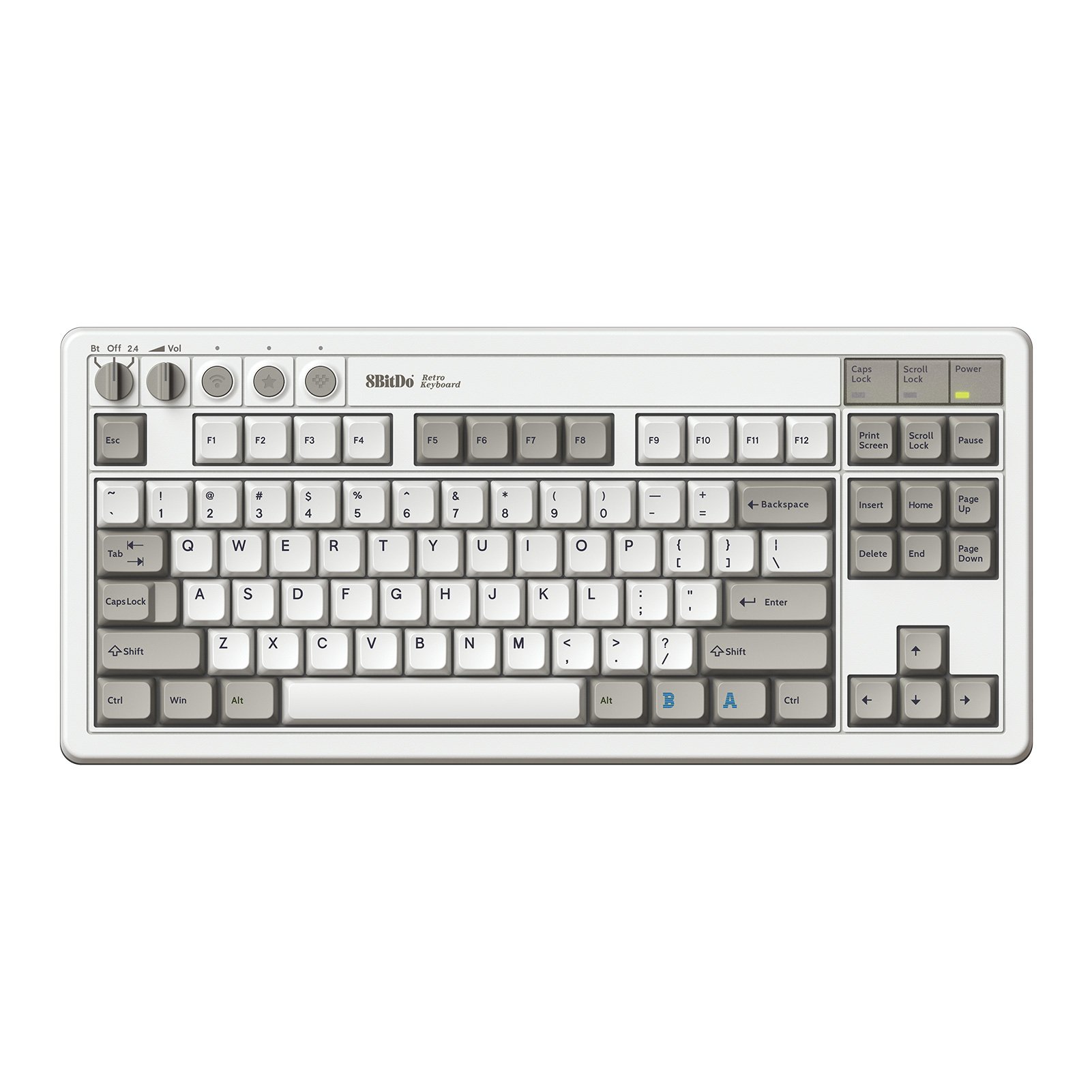 8BitDo Retro Mechanical Keyboard - M Edition - Engelsk - Storbritannia - Hvit