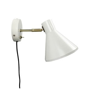 DybergLarsen - Sleep Vegglampe Shiny White/Antique Brass
