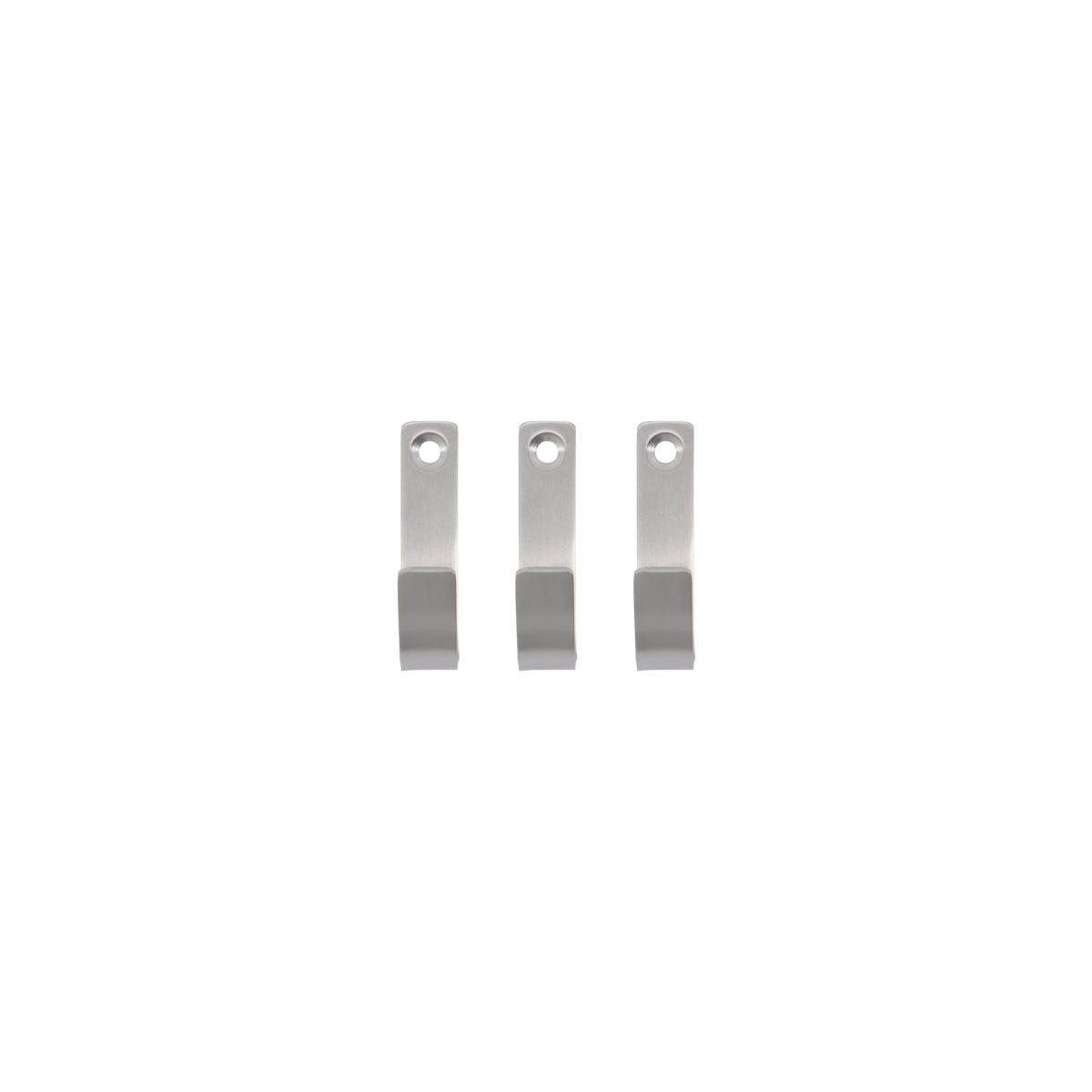 Meraki - Knage, MKThapsus - Børstet sølvfinish - 3 hooks - l: 5.5 cm, w: 1.4 cm